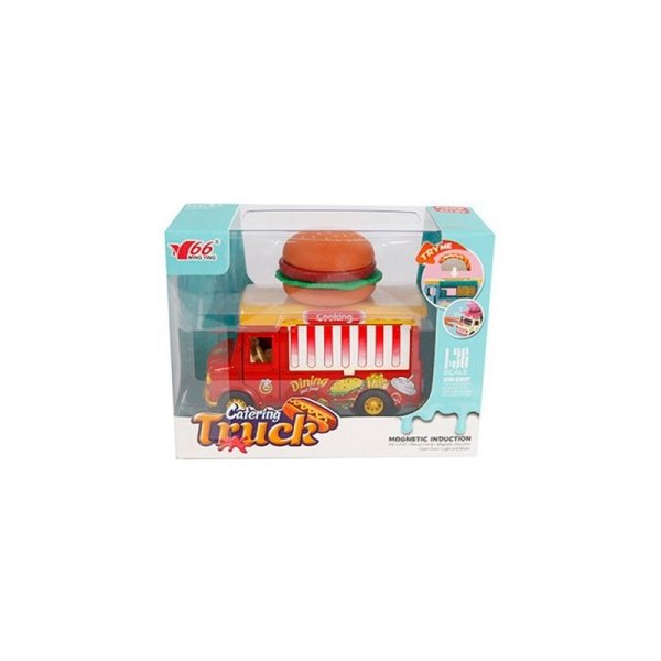 Auto Diecast Foodtruck Hamburger 11 Cm Licht En Geluid