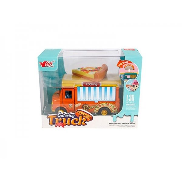 Auto Diecast Foodtruck Pizza Licht En Geluid 11 CM