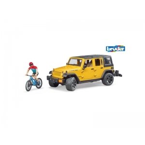 Bruder Auto Jeep Geel Met Mountainbiker