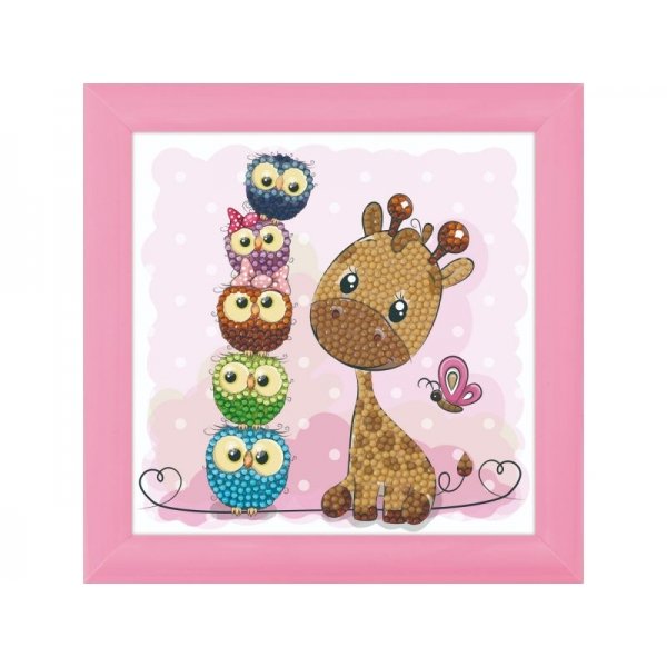 Crystal Art Giraffe Met Vriendjes 16x16cm