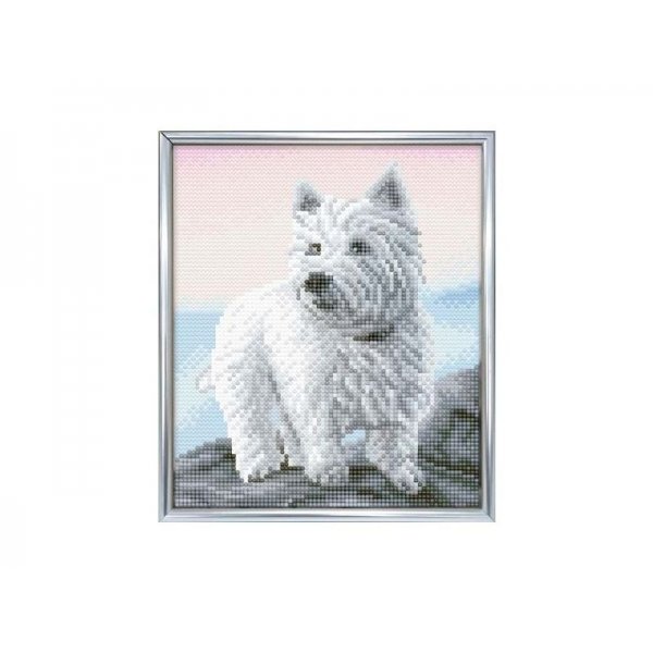 Crystal Art Hond Westie Met Frame 21 X 25 Cm