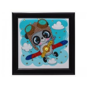 Crystal Art Vliegende Panda 16 X 16 Cm