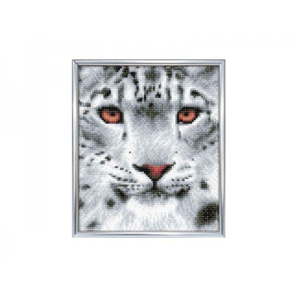 Crystal Art Wit Luipaard Met Frame 21 X 25 Cm