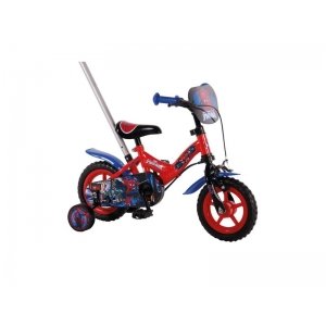 Fiets Spiderman 10" Met Duwstang