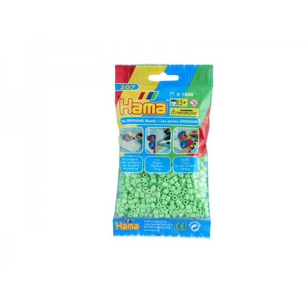 Hama Strijkkralen 1000 Stuks Groen Pastel