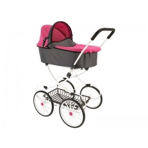 Poppenwagen Retro Roze / Grijs