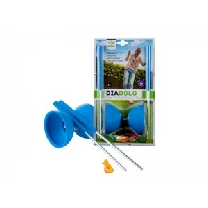 Diabolo Rubber Blauw Met Metalen Stokjes