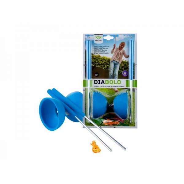 Diabolo Rubber Blauw Met Metalen Stokjes