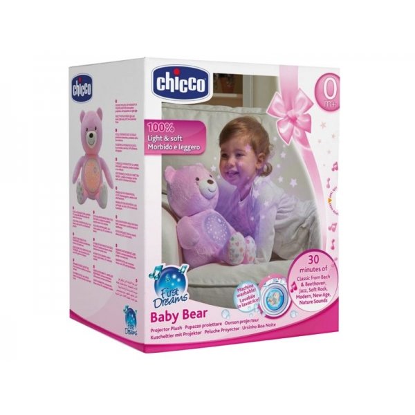 Chicco Knuffel Projector Baby Bear First Dreams Roze