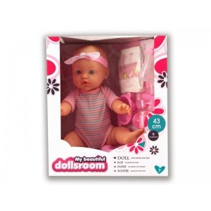 Pop 43 Cm Drink & Plas Met 9 Accessoires Dolls Room